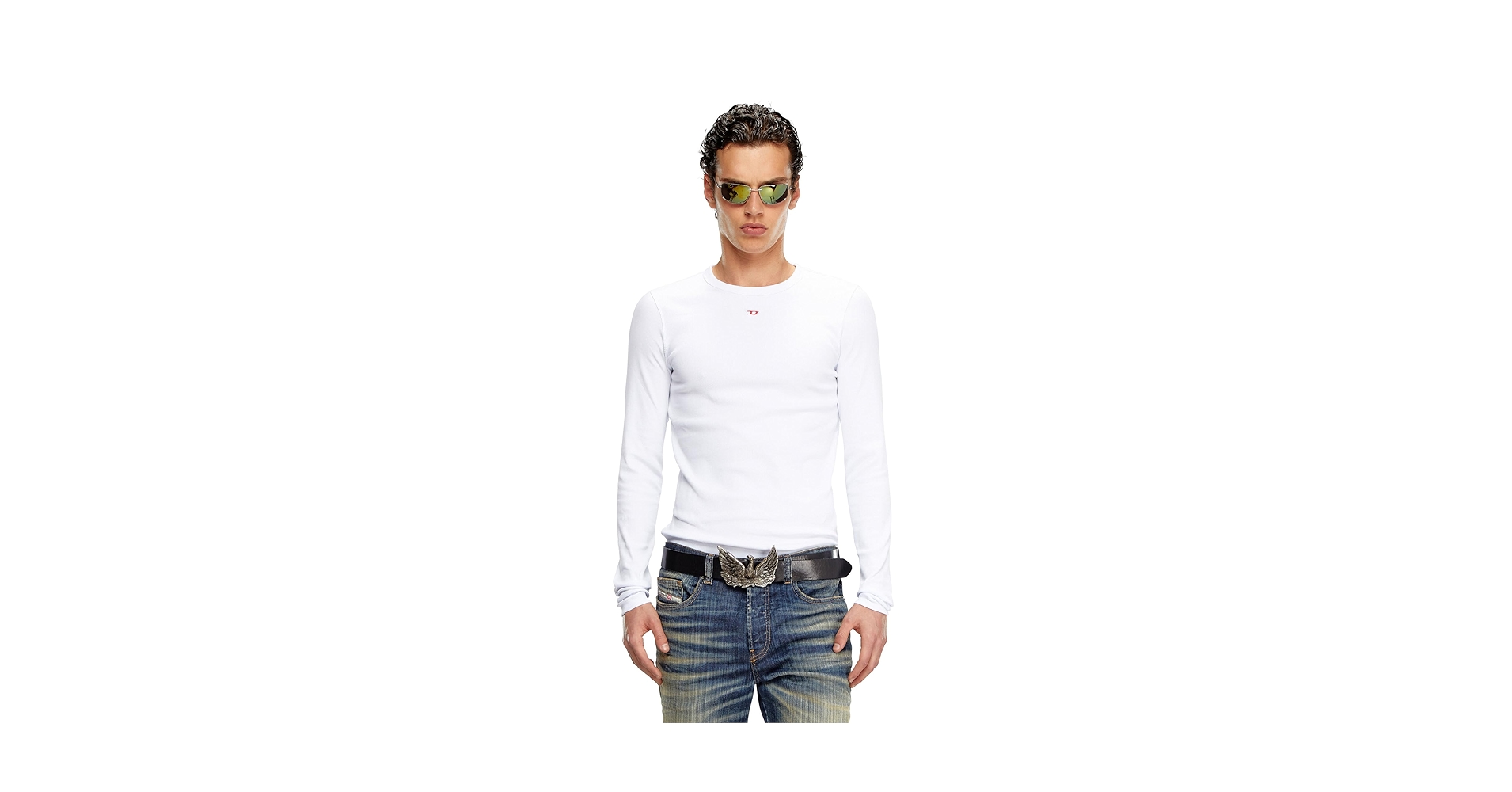 Diesel D-RIBBER-T-Shirt-LS with D-Patch | Amazon.com